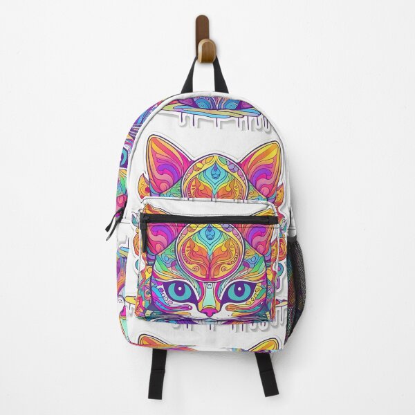 Item preview, Drippy Trippy Cat Psicodélico Pegatina  designed and sold by CatStickershere.