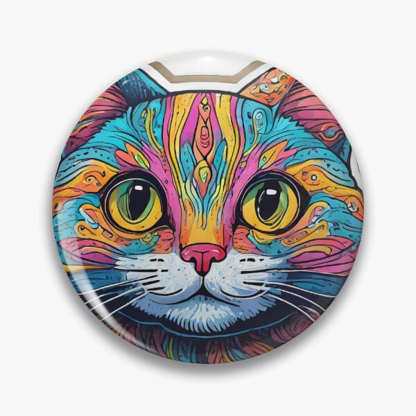 Item preview, Pegatina Psicodélica de gato elegante  designed and sold by CatStickershere.