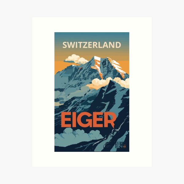 Item preview, A Vintage Travel Art of Eiger - Switzerland  designed and sold by GoodOldVintage.