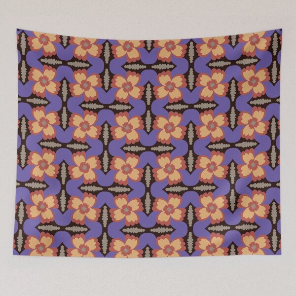 Item preview, Four large flowers, purple, red, yellow and brown designed and sold by naomibroudo.