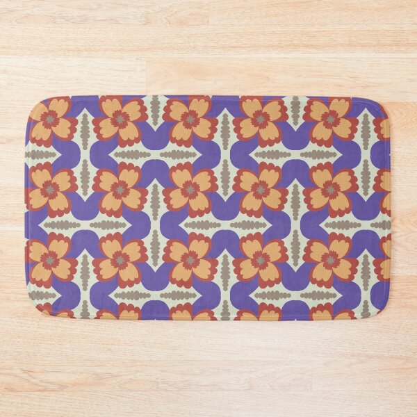 Item preview, Four large flowers 2, purple, red, yellow and cream designed and sold by naomibroudo.