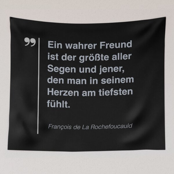 Artikelvorschau, François de La Rochefoucauld Zitat über Freundschaft auf Deutsch entworfen und verkauft von CMYKStudio.