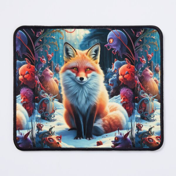 Item preview, Fox Portrait. Winter fox, snowy fox, vintage fox, fox painting, Hieronymus Bosch style designed and sold by FoxVibes.