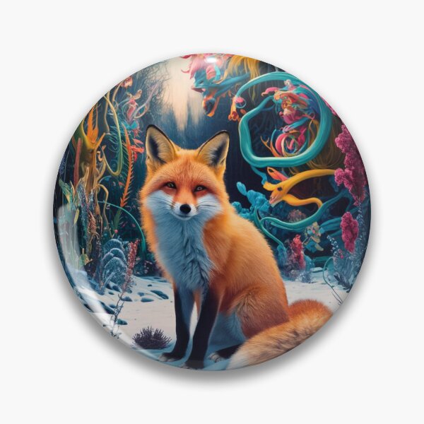 Item preview, Fox Portrait. Winter fox, snowy fox, vintage fox, fox painting, Hieronymus Bosch style designed and sold by FoxVibes.