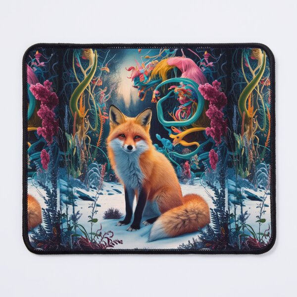 Item preview, Fox Portrait. Winter fox, snowy fox, vintage fox, fox painting, Hieronymus Bosch style designed and sold by FoxVibes.