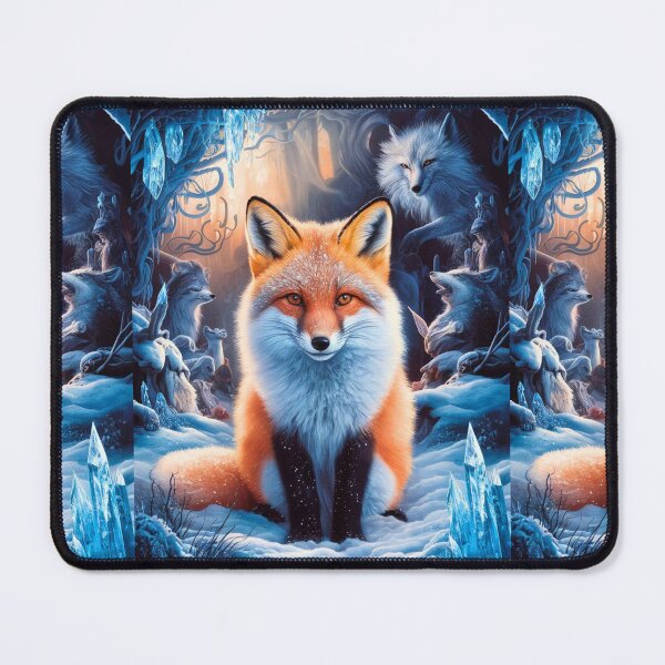Item preview, Fox Portrait. Winter fox, snowy fox, vintage fox, fox painting, Hieronymus Bosch style designed and sold by FoxVibes.