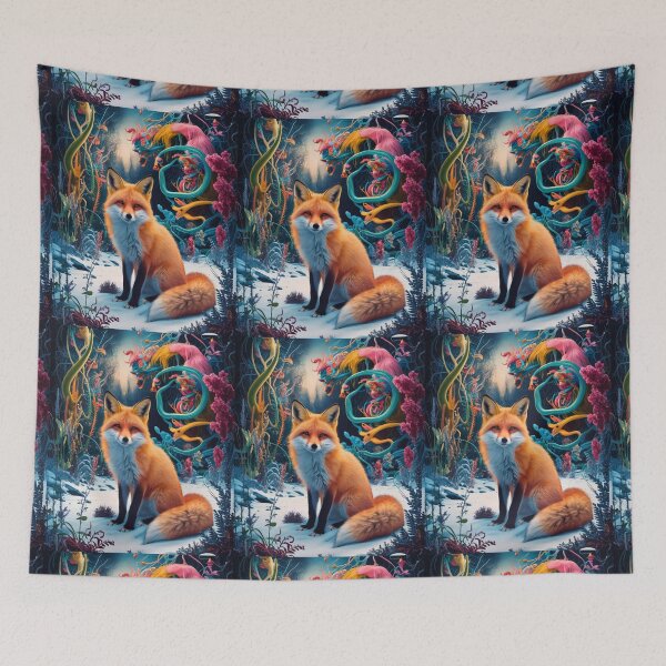 Artikelvorschau, Fuchs-Portrait. Winterfuchs, Schneefuchs, Vintage-Fuchs, Fuchs-Malerei, Hieronymus Bosch-Stil entworfen und verkauft von FoxVibes.