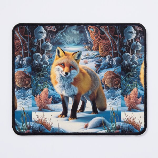 Item preview, Fox Portrait. Winter fox, snowy fox, vintage fox, fox painting, Hieronymus Bosch style designed and sold by FoxVibes.