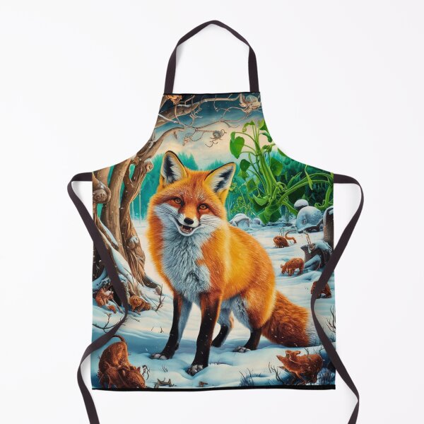 Item preview, Fox Portrait. Winter fox, snowy fox, vintage fox, fox painting, Hieronymus Bosch style designed and sold by FoxVibes.