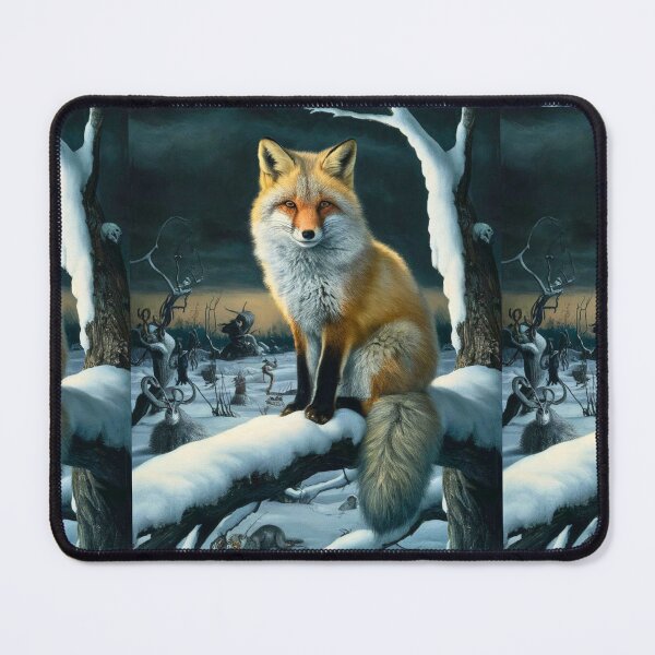 Item preview, Fox Portrait. Winter fox, snowy fox, vintage fox, fox painting, Hieronymus Bosch style designed and sold by FoxVibes.