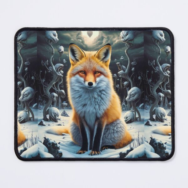 Item preview, Fox Portrait. Winter fox, snowy fox, vintage fox, fox painting, Hieronymus Bosch style designed and sold by FoxVibes.