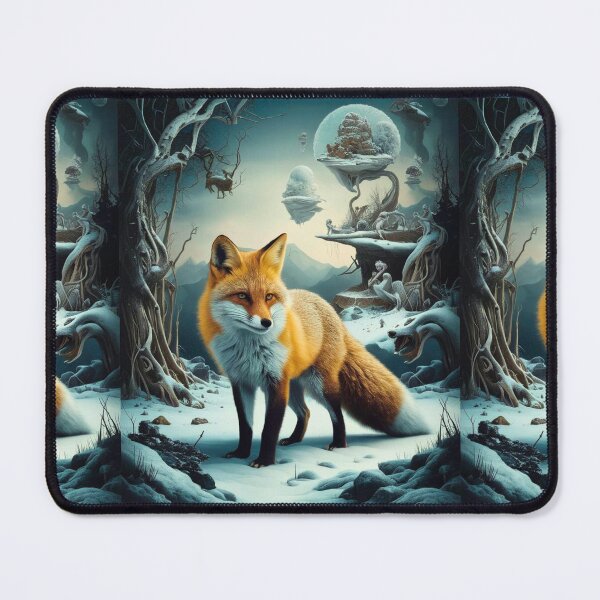 Item preview, Fox Portrait. Winter fox, snowy fox, vintage fox, fox painting, Hieronymus Bosch style designed and sold by FoxVibes.