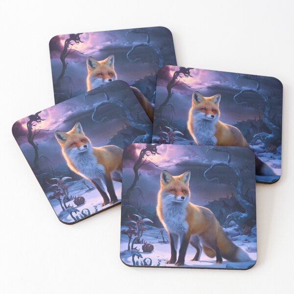 Item preview, Fox Portrait. Winter fox, snowy fox, vintage fox, fox painting, Hieronymus Bosch style designed and sold by FoxVibes.