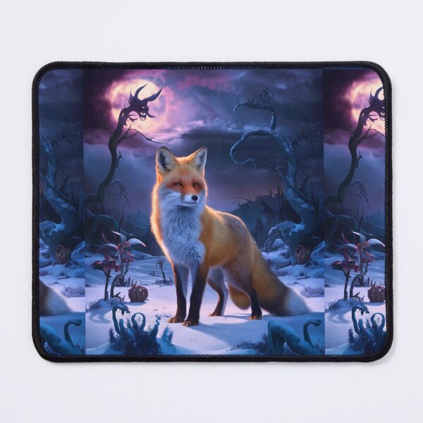 Item preview, Fox Portrait. Winter fox, snowy fox, vintage fox, fox painting, Hieronymus Bosch style designed and sold by FoxVibes.