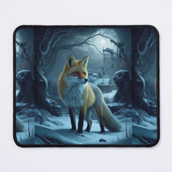 Item preview, Fox Portrait. Winter fox, snowy fox, vintage fox, fox painting, Hieronymus Bosch style designed and sold by FoxVibes.