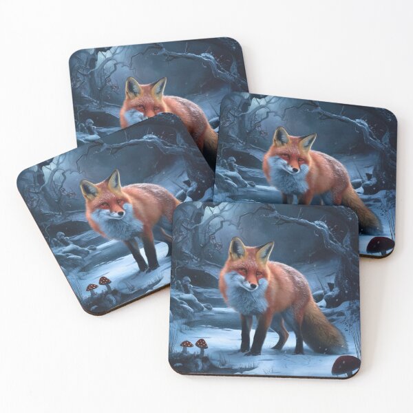 Item preview, Fox Portrait. Winter fox, snowy fox, vintage fox, fox painting, Hieronymus Bosch style designed and sold by FoxVibes.