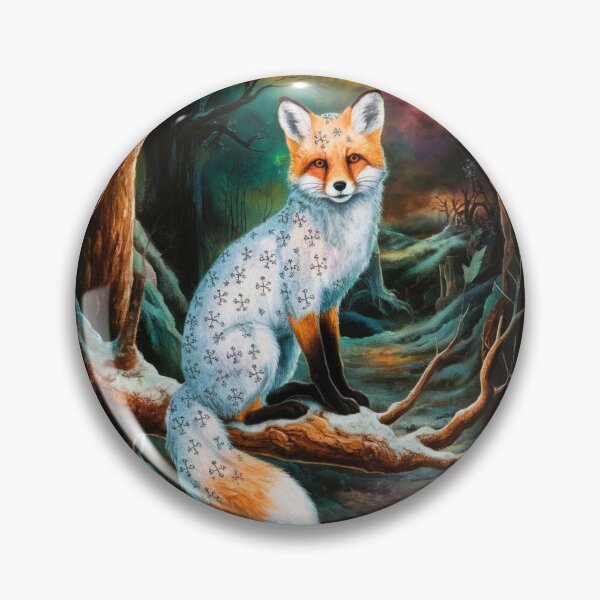Artikelvorschau, Fuchs-Portrait. Winterfuchs, Schneefuchs, Vintage-Fuchs, Fuchs-Malerei, Hieronymus Bosch-Stil entworfen und verkauft von FoxVibes.