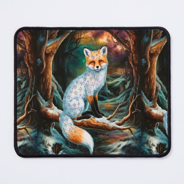 Item preview, Fox Portrait. Winter fox, snowy fox, vintage fox, fox painting, Hieronymus Bosch style designed and sold by FoxVibes.