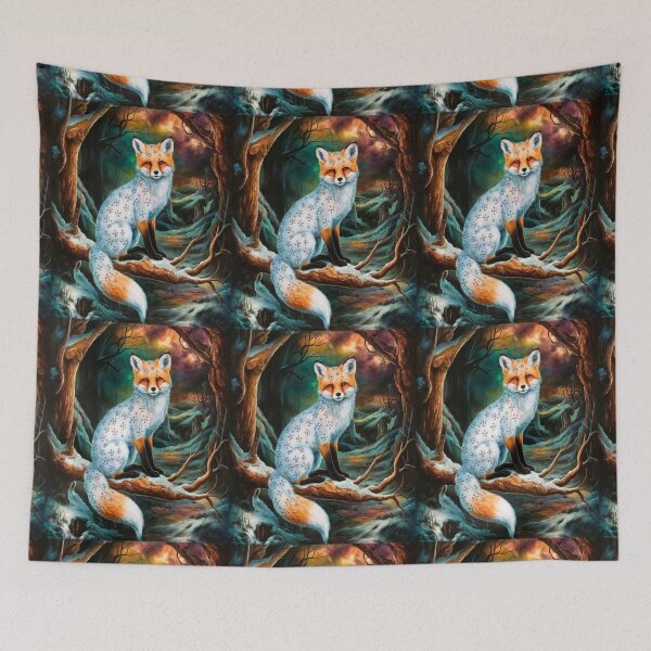 Artikelvorschau, Fuchs-Portrait. Winterfuchs, Schneefuchs, Vintage-Fuchs, Fuchs-Malerei, Hieronymus Bosch-Stil entworfen und verkauft von FoxVibes.