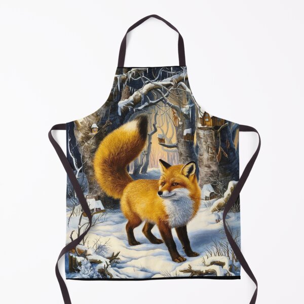 Item preview, Fox Portrait. Winter fox, snowy fox, vintage fox, fox painting, Hieronymus Bosch style designed and sold by FoxVibes.