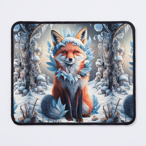 Item preview, Fox Portrait. Winter fox, snowy fox, vintage fox, fox painting, Hieronymus Bosch style designed and sold by FoxVibes.