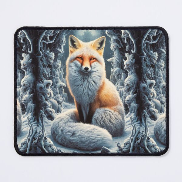 Item preview, Fox Portrait. Winter fox, snowy fox, vintage fox, fox painting, Hieronymus Bosch style designed and sold by FoxVibes.