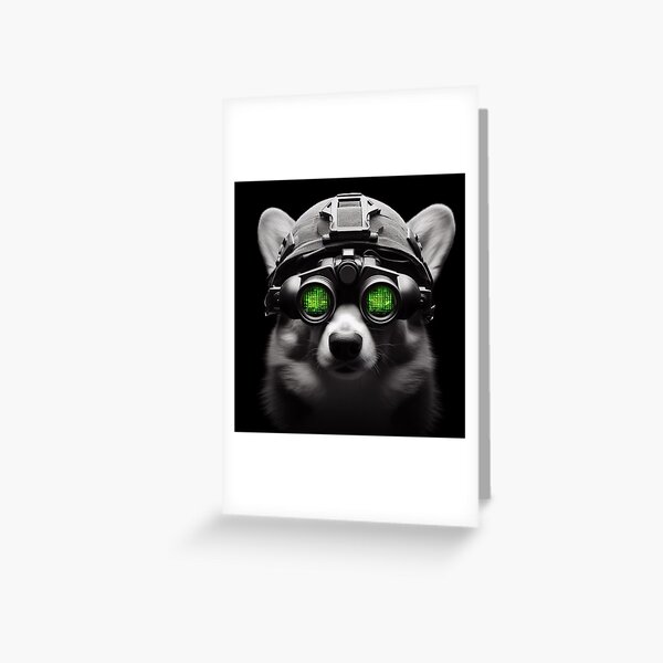 Tactical Cyber Corgi Greeting Card