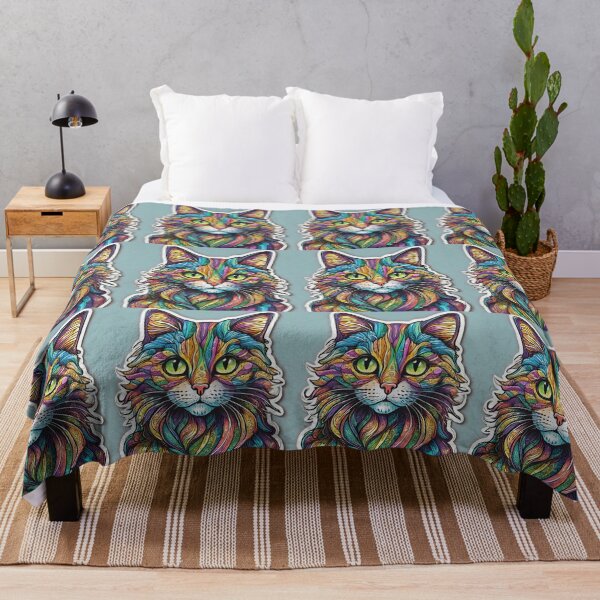 Item preview, Psychedelic Cat Whimsical Psychedelic Bohemian Enlightenment  designed and sold by CatStickershere.
