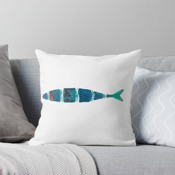 Item preview, Summer blue watercolor sardine designed and sold by ElizabethCoelho.
