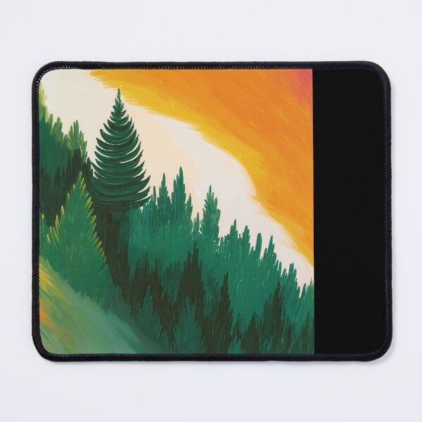 Item preview, Abstract Painting Of A Forest with Radiant Sunset Over Lush Greenery designed and sold by regnumsaturni.