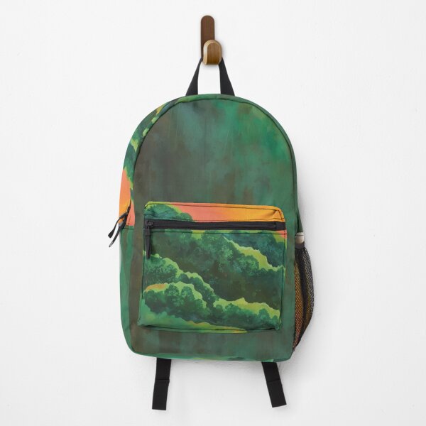Item preview, Abstract Painting Of Lush Green Waterfalls And Fiery Sunset designed and sold by regnumsaturni.