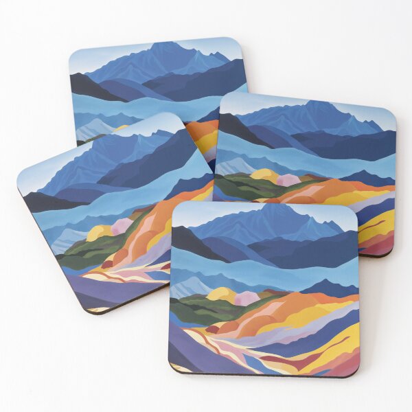 Item preview, Abstract Painting Of A Mountain Landscape Vibrant Colors designed and sold by regnumsaturni.
