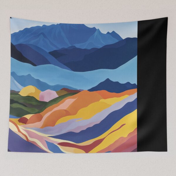 Item preview, Abstract Painting Of A Mountain Landscape Vibrant Colors designed and sold by regnumsaturni.