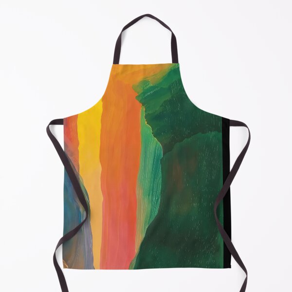 Item preview, Vibrant Abstract Painting Of A Waterfall with Lush Greens and Fiery Oranges designed and sold by regnumsaturni.