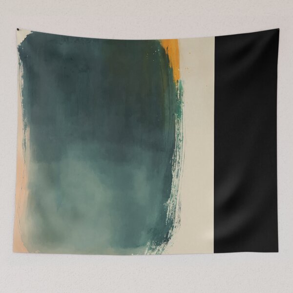 Item preview, Abstract Painting With Bold Teal and Golden Hues designed and sold by regnumsaturni.
