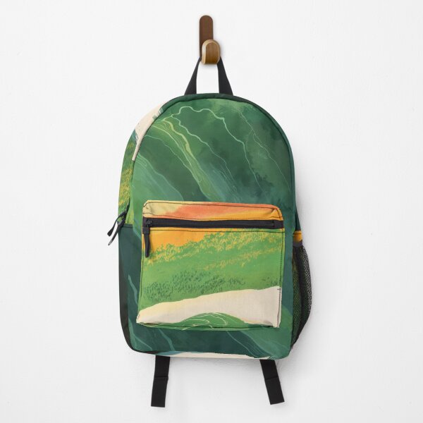 Item preview, Abstract Painting Of Vibrant Green Hills And Colorful Sunset Sky designed and sold by regnumsaturni.