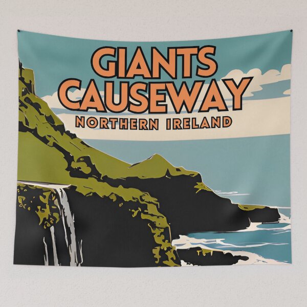 Item preview, Giants Causeway Northern Ireland Vintage Travel Poster designed and sold by ZionPosteria.