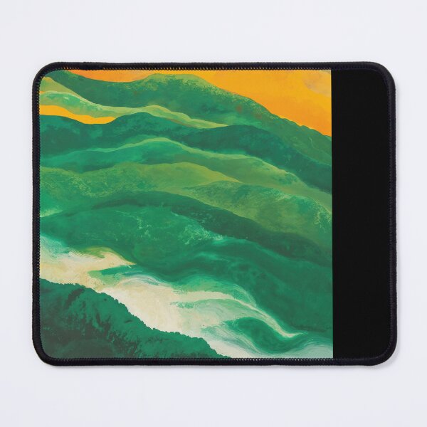 Item preview, Abstract Painting Of The Forest In Vibrant Colors With Green Waves And Orange Sky designed and sold by regnumsaturni.