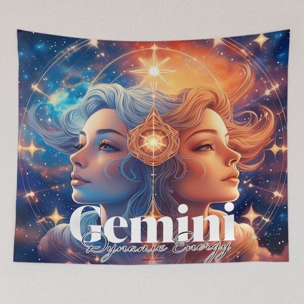 Item preview, Gemini Star Power - Cosmic Twins Artwork designed and sold by AdelkoDesigns.