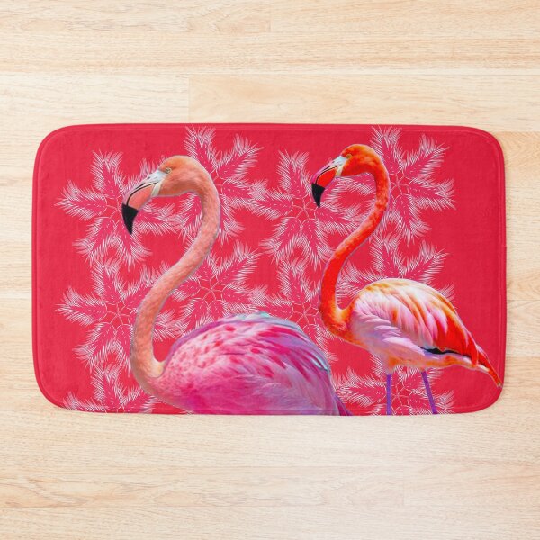 Item preview, Flamingo Magic with background Feathers in coral designed and sold by SueKnox.