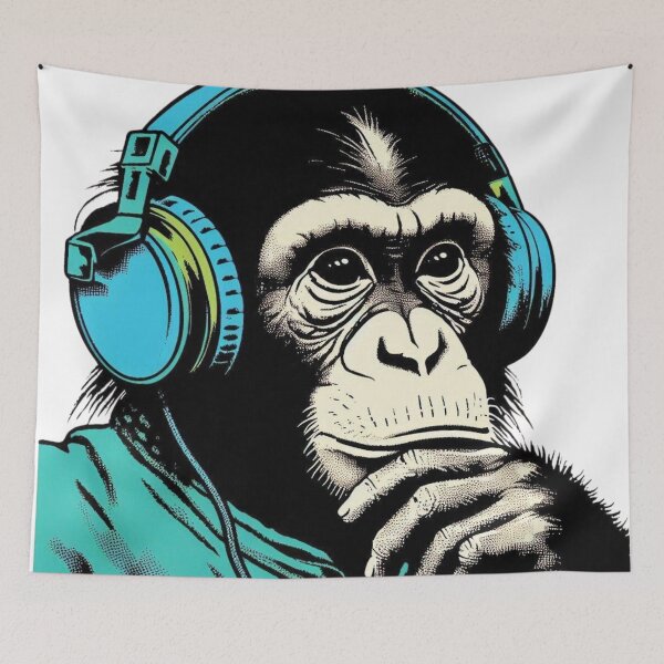 Item preview, Thinking Monkey by Music Genius Art designed and sold by musicgeniusart.
