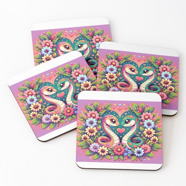 Item preview, Cute snakes surrounded by flowers, Cute Snake Design designed and sold by DammyK89.