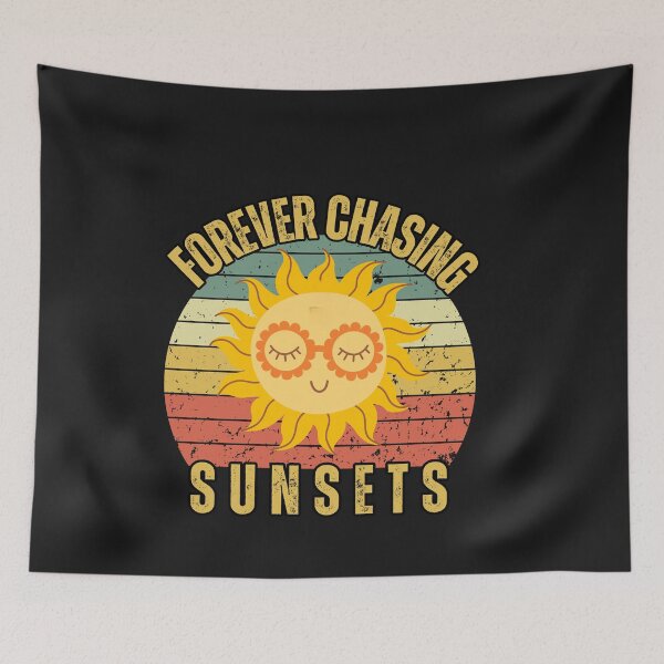 Item preview, Retro Distressed Forever Chasing Sunsets designed and sold by AlienOccupation.