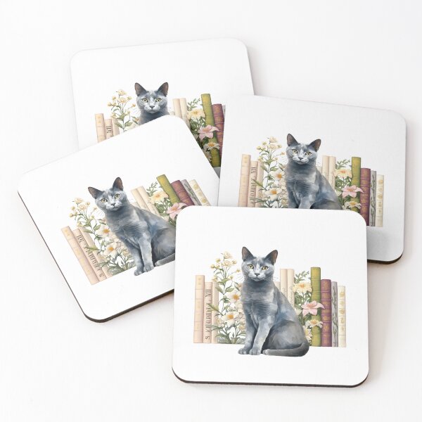 Item preview, Russian Blue Cat And Books designed and sold by TheAnimalZ00.