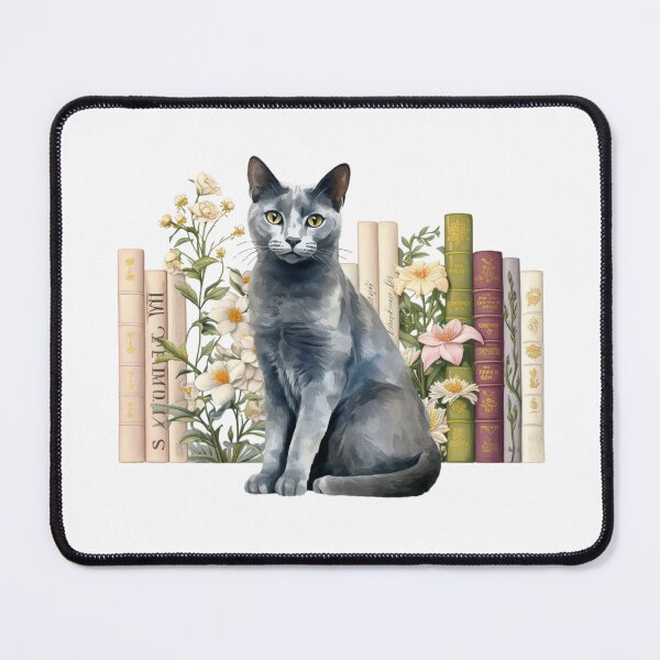 Item preview, Russian Blue Cat And Books designed and sold by TheAnimalZ00.