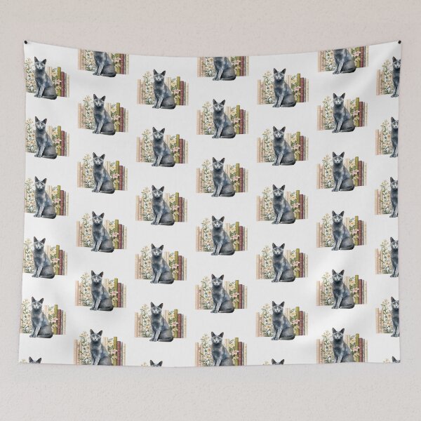 Item preview, Russian Blue Cat And Books designed and sold by TheAnimalZ00.