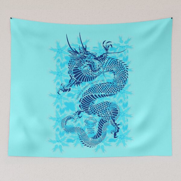 Item preview, Aqua blue feathered dragon, energy & gravity affect life designed and sold by SueKnox.