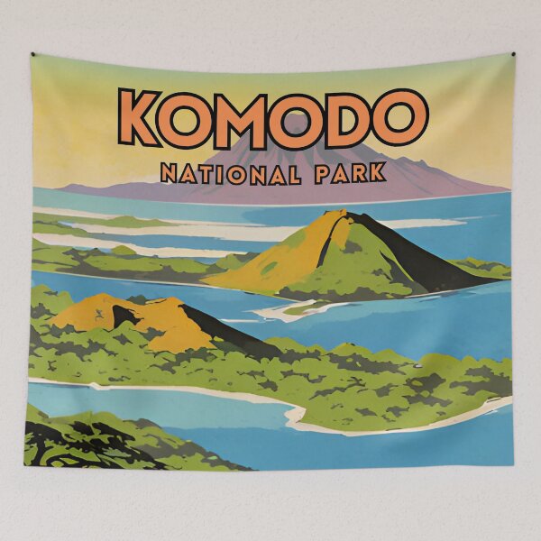 Item preview, Komodo National Park Vintage Travel Poster designed and sold by ZionPosteria.