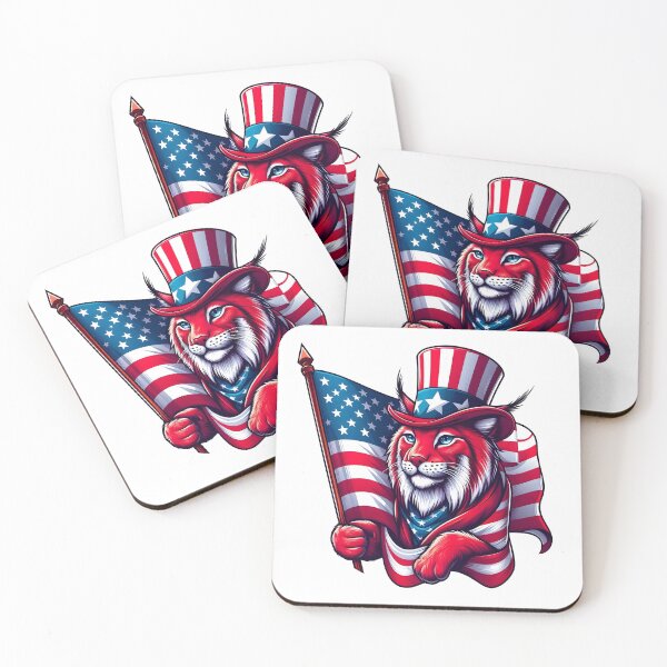 Item preview, Embrace Independence Day with the Wild Spirit of the American Red Lynx! designed and sold by PictoVibe.
