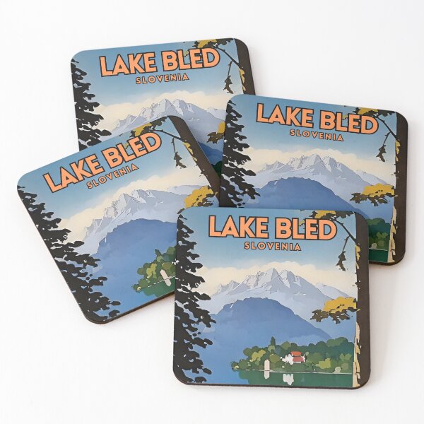 Item preview, Lake Bled Slovenia Travel Art Vintage designed and sold by ZionPosteria.